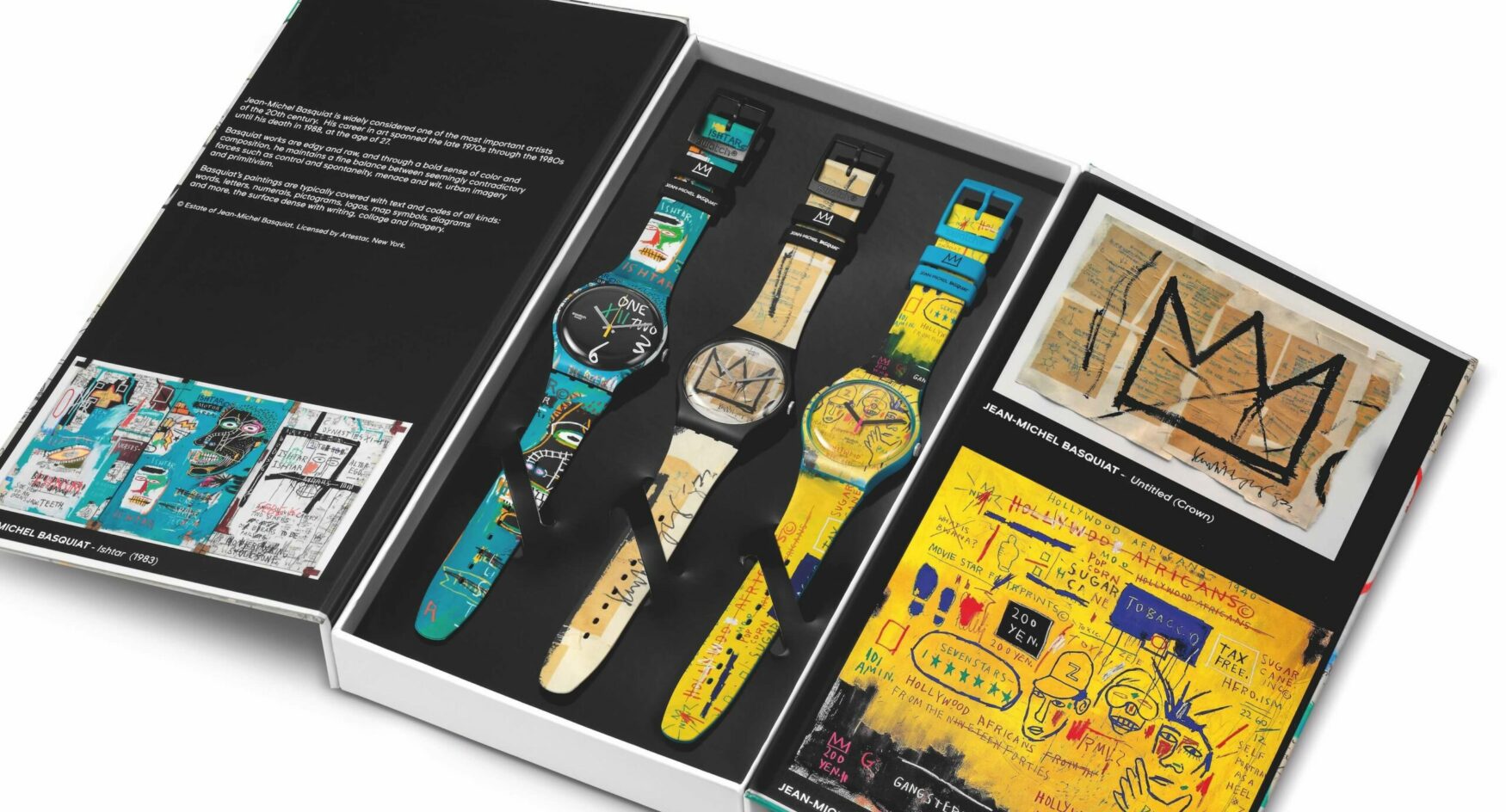 Swatch wraps up their 2023 Art Journey with new Jean-Michel Basquiat triptych